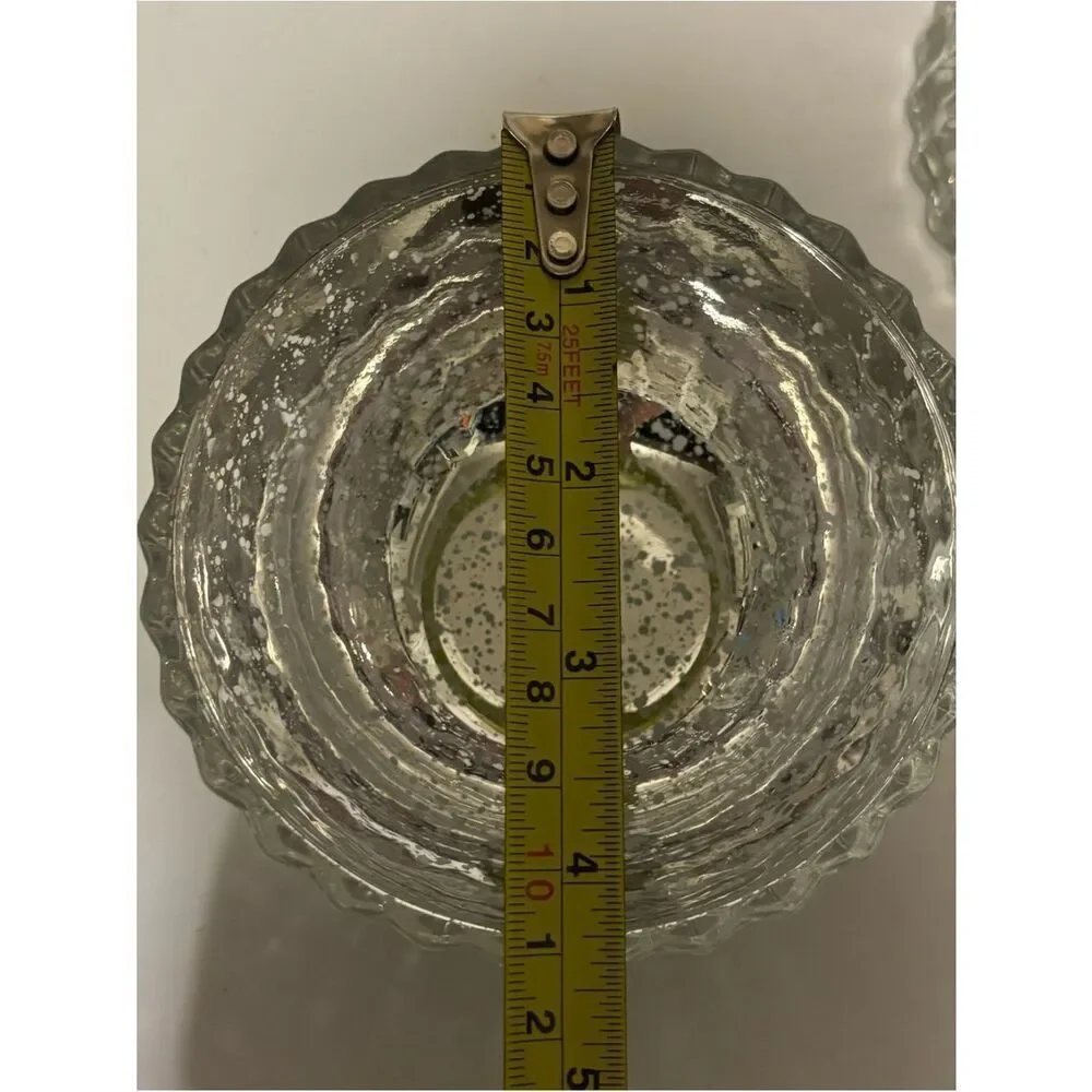Vintage Pottery Barn Glass Mercury Jewelry Bowl ~ Excellent